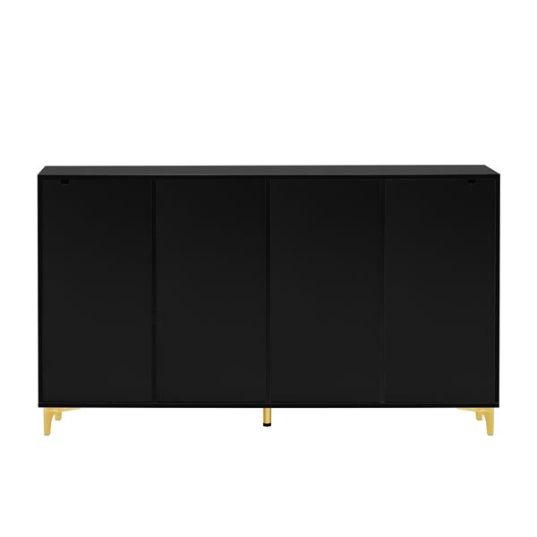 Glossy Finish Light Luxury Storage Cabinet, Adjustable, Suitable for Living Room, Study, Hallway.