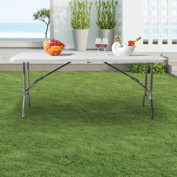 6FT Outdoor Courtyard Foldable Long Table