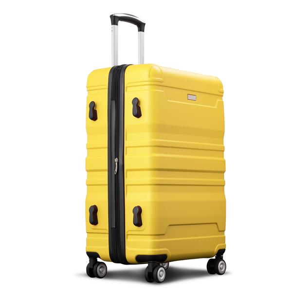 Luggage Sets New Model Expandable ABS Hardshell 3pcs Clearance Luggage Hardside Lightweight Durable Suitcase sets Spinner Wheels Suitcase with TSA Lock 20''24''28''(Yellow)