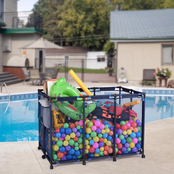 Pool Storage Bin，Pool hanging storage bag，Holder for Noodles, Toys, Floats, Towels, Mesh Organizer for Swimming Equipments（No shipments on weekends）