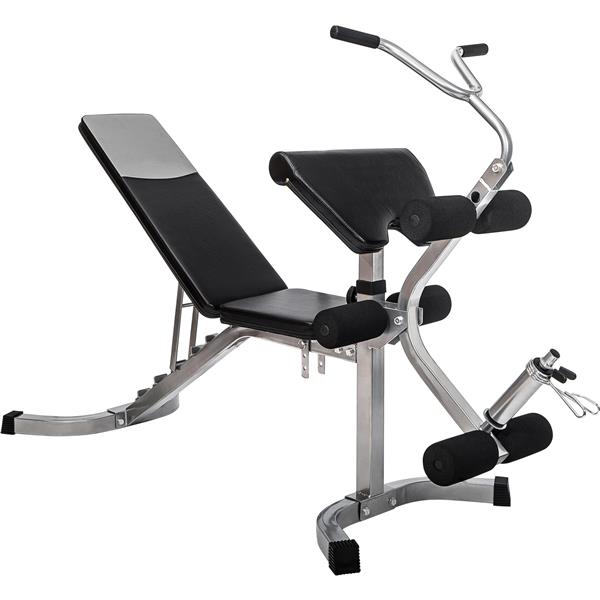 6+3 Positions Adjustable Weight Bench with Leg Extension - Utility Benches with Preacher Curl