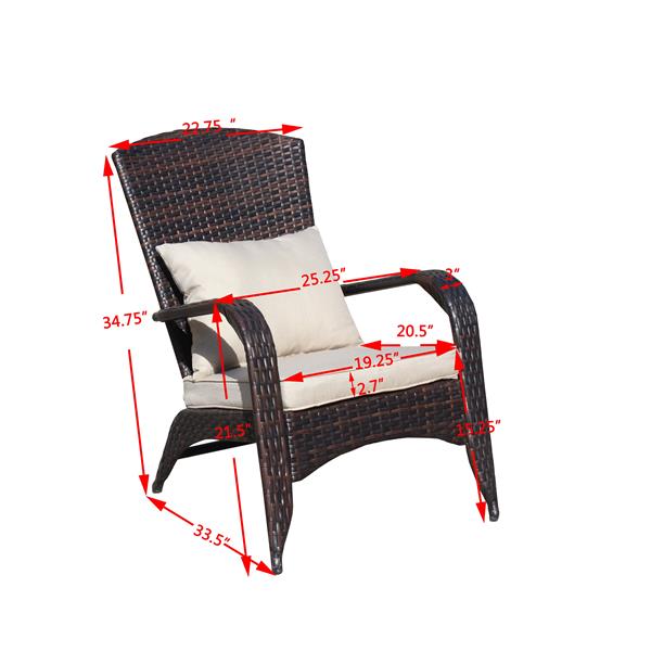 Patio Chair with Cushions(Beige Cushion)