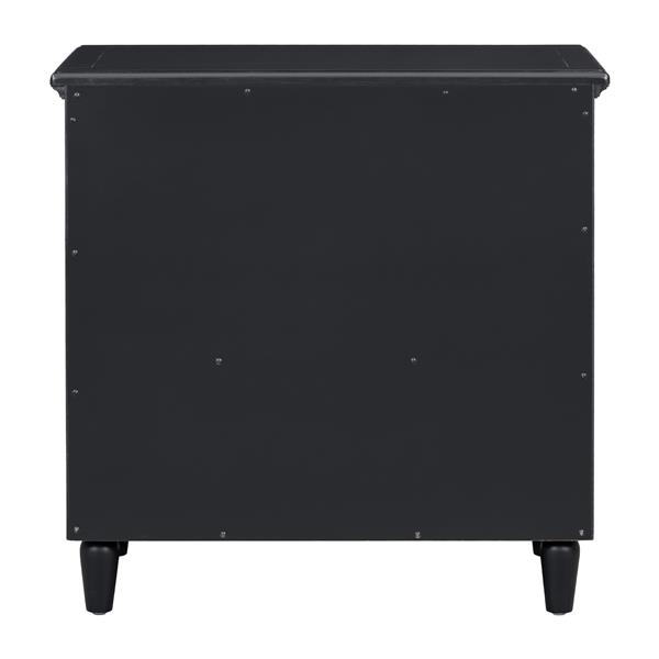 3-Drawer Nightstand Storage Wood Cabinet