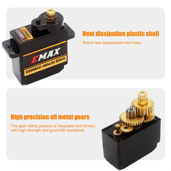 For AXIAL SCX24 Upgrade Micro Servo Metal Gear & Mount For 1/24 RC EMAX ES08MAII