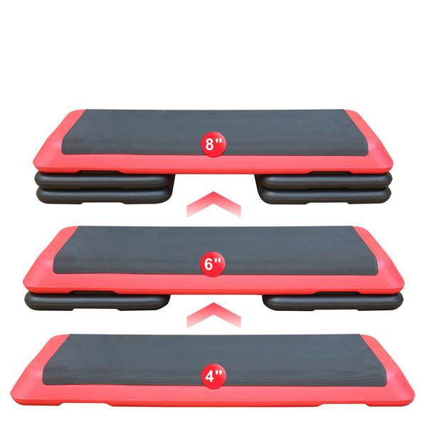 Adjustable Aerobic Stepper Workout Step with 4 Risers Fitness & Exercise Platform Trainer