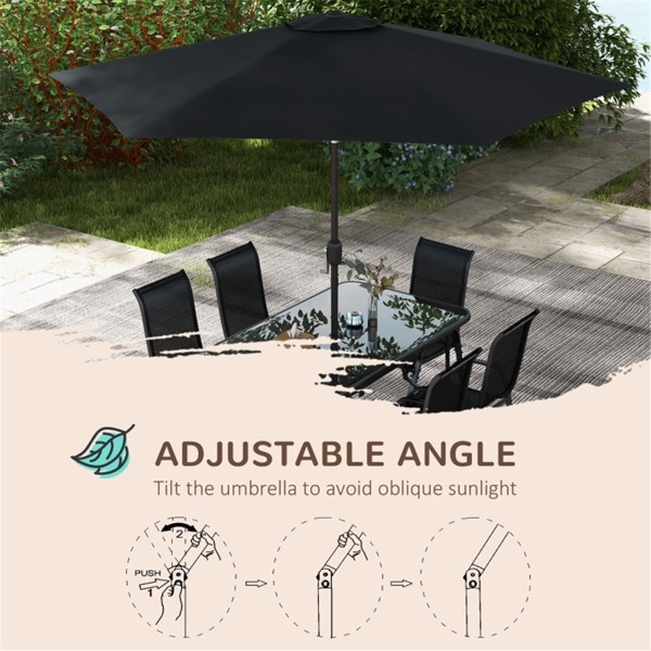 Outdoor dining table and chair package with umbrella