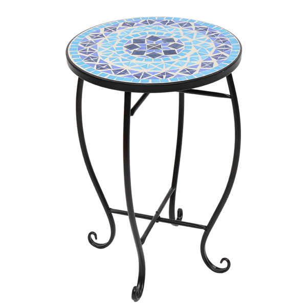 Artisasset Inlaid With Diamond-Colored Sea Mosaics With Round Terrace Bistro Tables