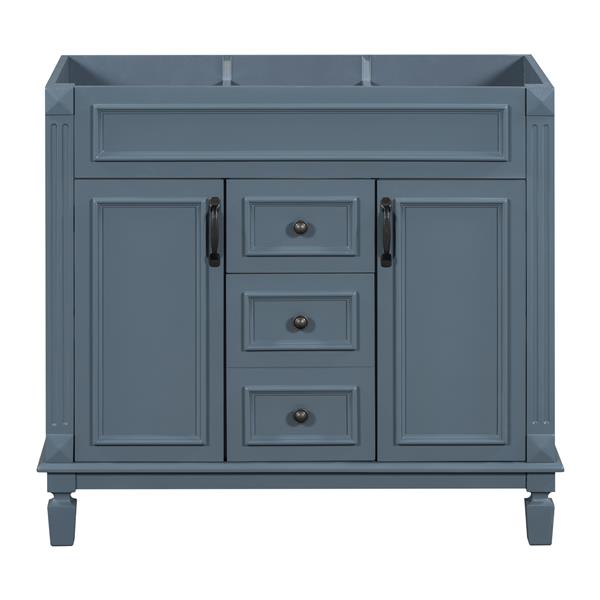 36'' Bathroom Vanity without Top Sink, Royal Blue Cabinet only, Modern Bathroom Storage Cabinet with 2 Soft Closing Doors and 2 Drawers(NOT INCLUDE BASIN SINK)