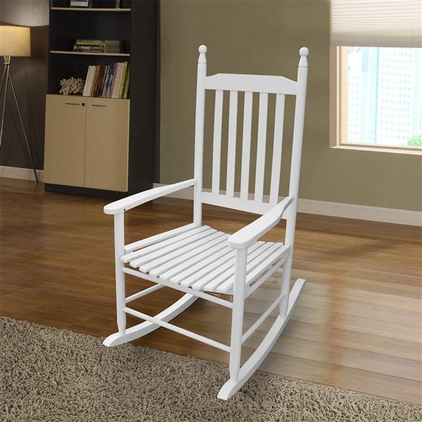 wooden porch rocker chair  WHITE, without mat