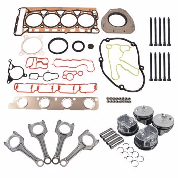 21mm Pistons + Rods + Head Gaskets Kit For Audi VW 2.0T TSI EA888 CCTA CBFA CAEA 06H198401A