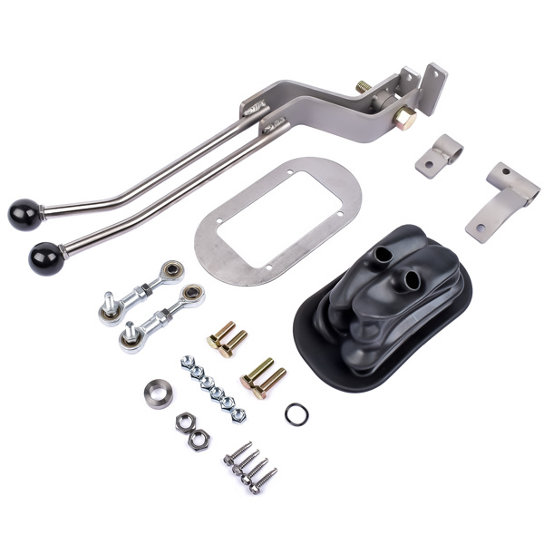 NP-205 Stainless Twin-Stick Shifter w/Boot For GM Transfer Case Shifter NP205GM8