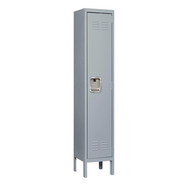 1 Door 66"H Metal Lockers With Lock for Employees,Storage Locker Cabinet for Home Gym Office School Garage,Gray