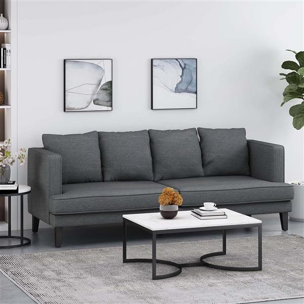 Mirod Comfy 3-seat Sofa with Tufted Back and Arm, Modern for Living Room