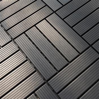 Plastic Interlocking Deck Tiles,44 Pack Patio Deck Tiles,12\\"x12\\" Square Waterproof Outdoor All Weather Use, Patio Decking Tiles for Poolside Balcony Backyard, Grey