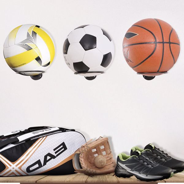 Wall Mounted Football Holder Metal Storage Rack Basketball Soccer Hat Stand 2PCS