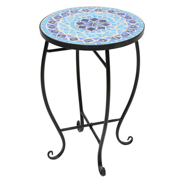 Artisasset Inlaid With Diamond-Colored Sea Mosaics With Round Terrace Bistro Tables