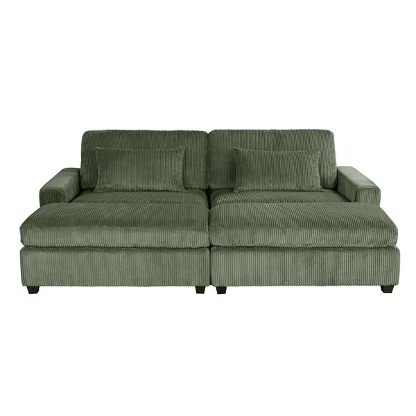 90'' Square Arm Sofa with Removable Back Cushions and 2 pillows,Couch for Living Room, Office, Apartment