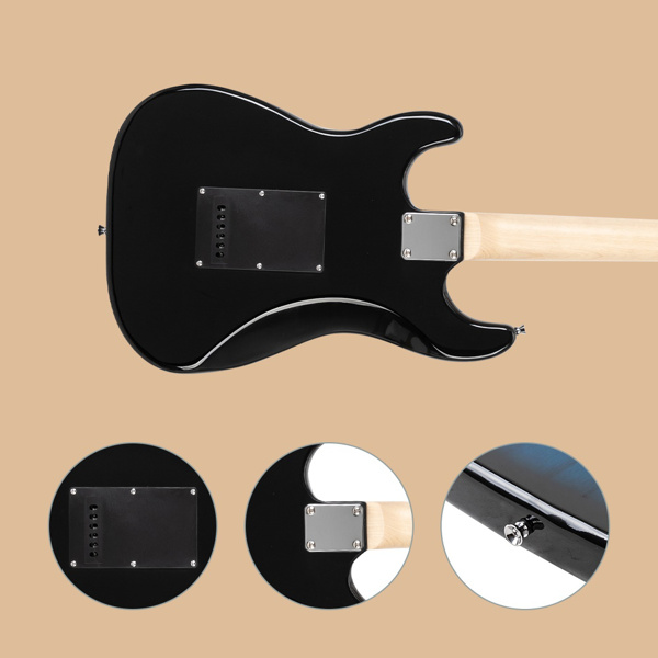 【Do Not Sell on Amazon】Glarry GST Stylish Electric Guitar Kit with Black Pickguard Blue Color