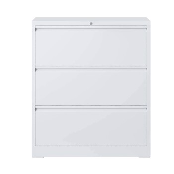 Lateral File Cabinet 3 Drawer, White Filing Cabinet with Lock, Lockable File Cabinet for Home Office, Locking Metal File Cabinet for Legal/Letter/A4/F4 Size