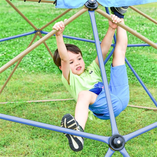 Kids Climbing Dome with Canopy and Playmat - 10 ft Jungle Gym Geometric Playground Dome Climber Play Center, Rust & UV Resistant Steel Supporting 1000 LBS