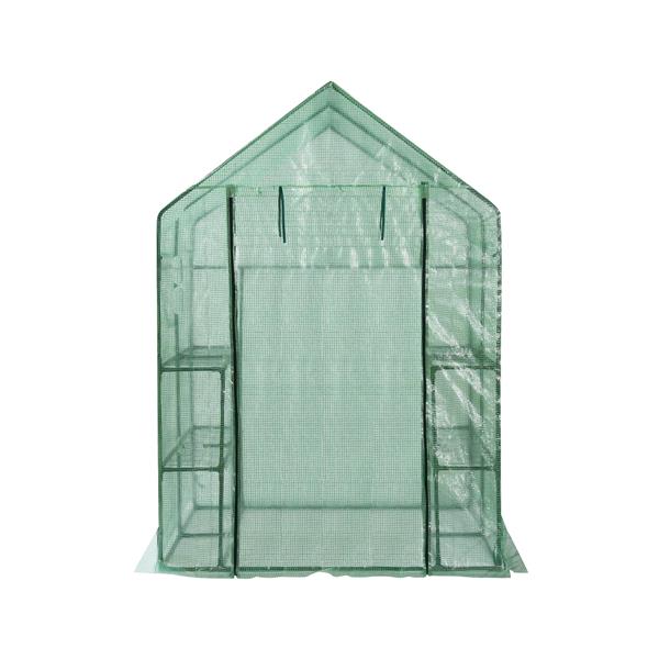 Mini Walk-in Greenhouse Indoor Outdoor -2 Tier 8 Shelves- Portable Plant Gardening Greenhouse (56L x 56W x 76H Inches), Grow Plant Herbs Flowers Hot House