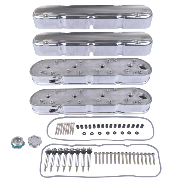 Aluminum Polished Valve Covers JM8082-2P for Chevy Small Block V8 GEN III/IV LS