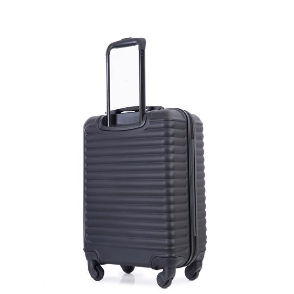 20" Carry on Luggage Lightweight Suitcase, Spinner Wheels, Black