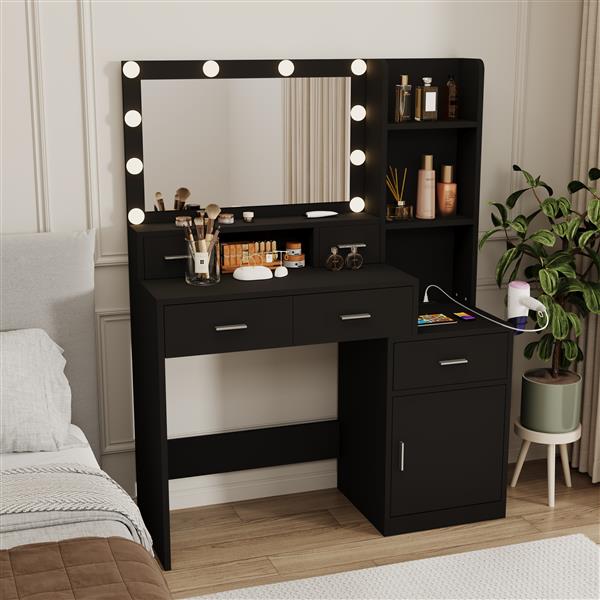 Newly designed smart mirror dressing table with drawers and storage cabinet, dressing table with dressing pad for bedroom, dressing room