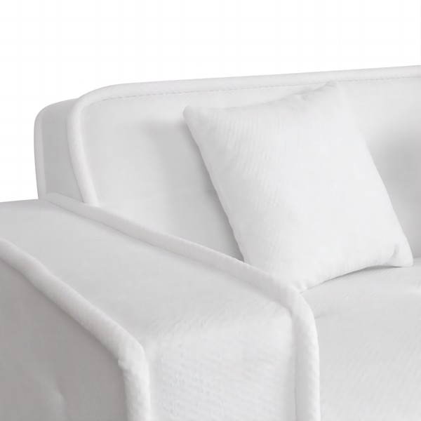 White, Velvet cloth Modern Indoor Sofa With Three Pillows, 93.50"*35.23"*30.70"