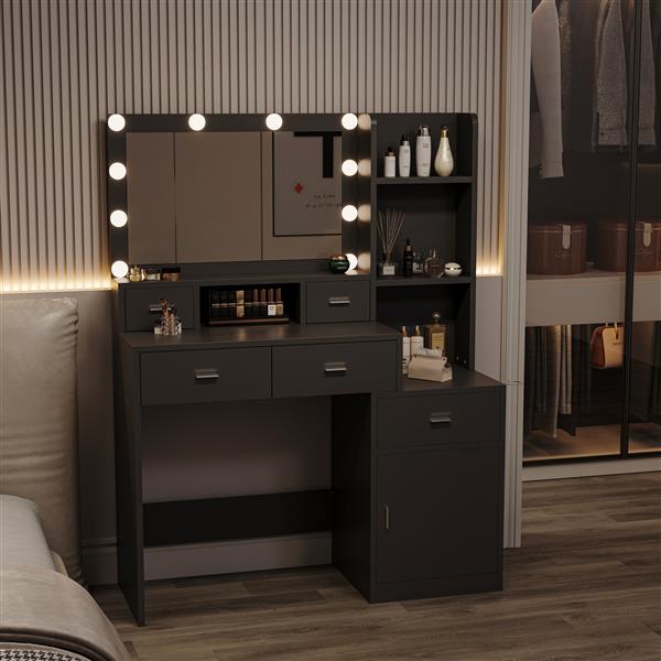 Newly designed smart mirror dressing table with drawers and storage cabinet, dressing table with dressing pad for bedroom, dressing room