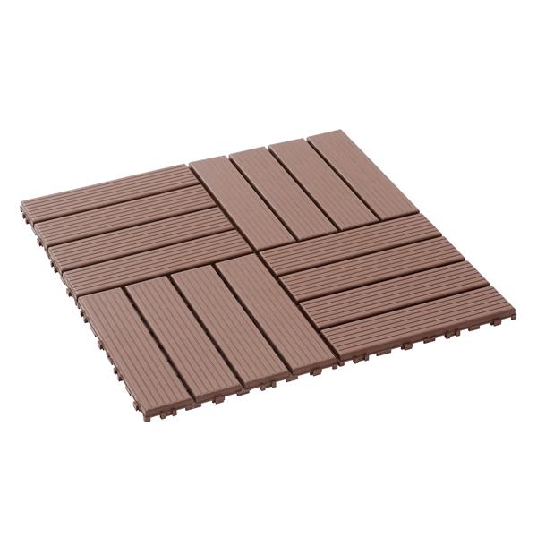 Plastic Interlocking Deck Tiles,44 Pack Patio Deck Tiles,12"x12" Square Waterproof Outdoor All Weather Use, Patio Decking Tiles for Poolside Balcony Backyard, Brown