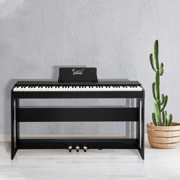 [Do Not Sell on Amazon] Glarry GDP-104 88 Keys Full Weighted Keyboards Digital Piano with Furniture Stand, Power Adapter, Triple Pedals, Headphone, for All Experience Levels Black--Replace 46233857