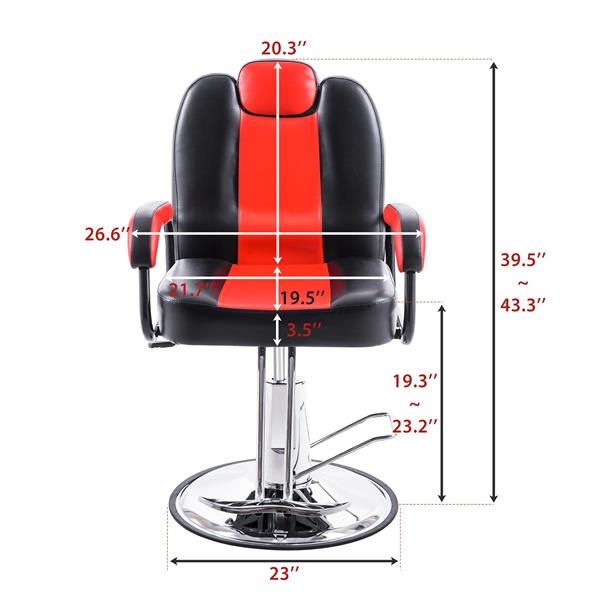 Deluxe Reclining Barber Chair with Heavy-Duty Pump for Beauty Salon Tatoo Spa Equipment