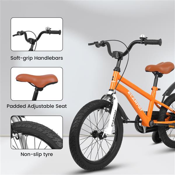 A14114 Kids Bike 14 inch for Boys & Girls with Training Wheels, Freestyle Kids' Bicycle with fender.