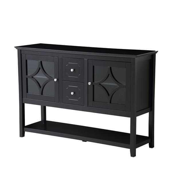 Sideboard Buffet Console Table, Media Cabinet with Adjustable Shelves, Black