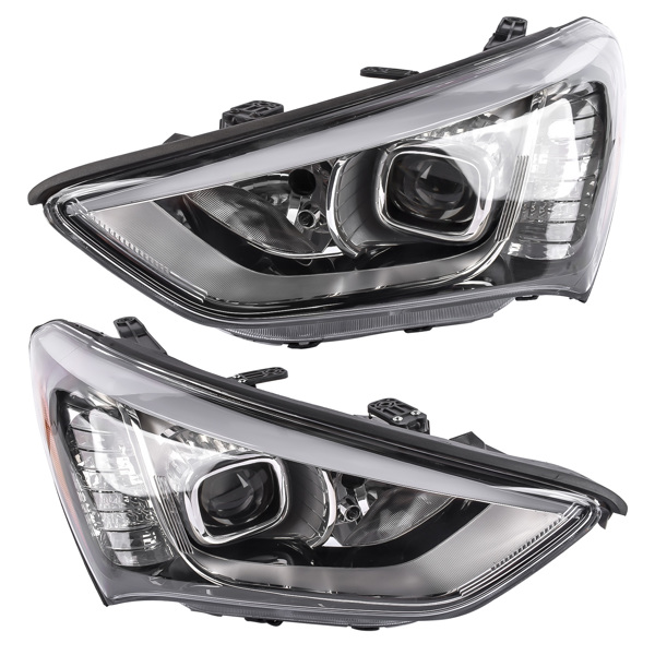 Halogen Headlight Headlamp Front Left & Right for Hyundai Santa Fe 2013-2016