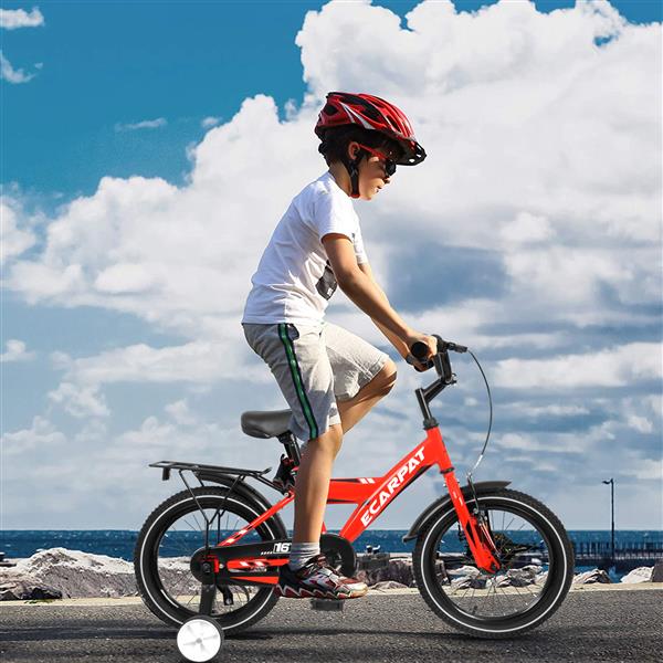 A14115 Kids Bike 14 inch for Boys & Girls with Training Wheels, Freestyle Kids' Bicycle with fender and carrier.