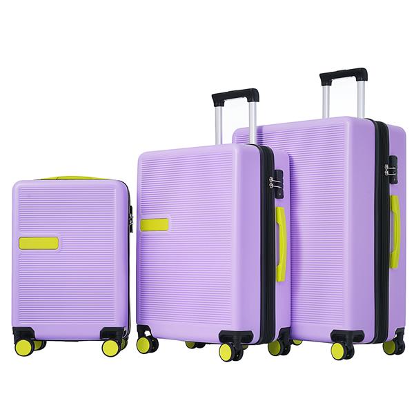 Contrast Color 3 Piece Luggage Set Hardside Spinner Suitcase with TSA Lock 20" 24' 28" Available