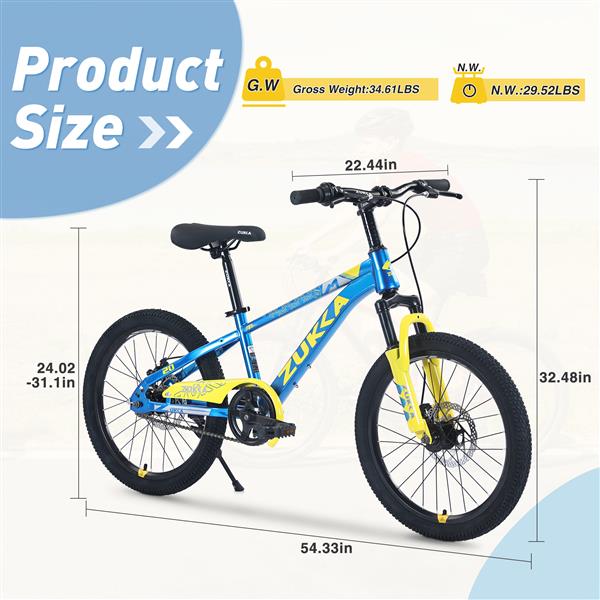 Mountain Bike,20 Inch MTB for Boys and Girls Age 7-10 Years,Multiple Colors