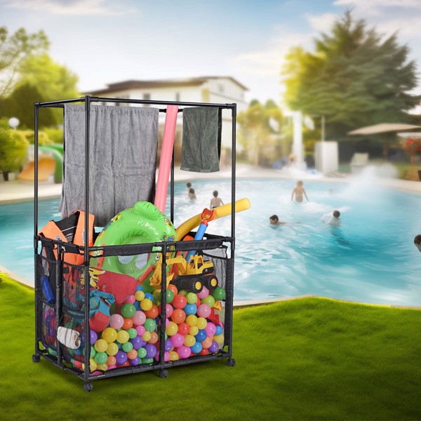 Pool Storage Bin，Pool hanging storage bag，Holder for Noodles, Toys, Floats, Towels, Mesh Organizer for Swimming Equipments（ No shipping on weekends.）