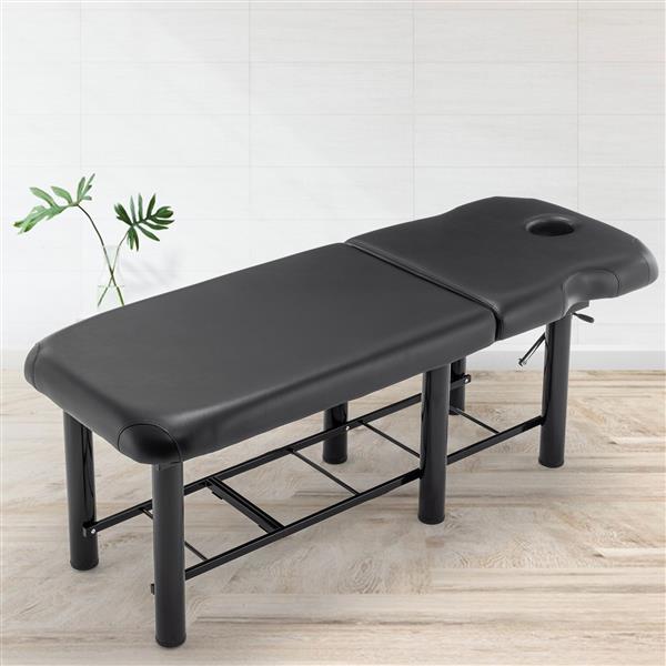 Professioanl Massage Table , Backrest Adjustable, Removable Headrest, Bottom Shelf Storage , Memory Foam Layer Salon Bed,Black