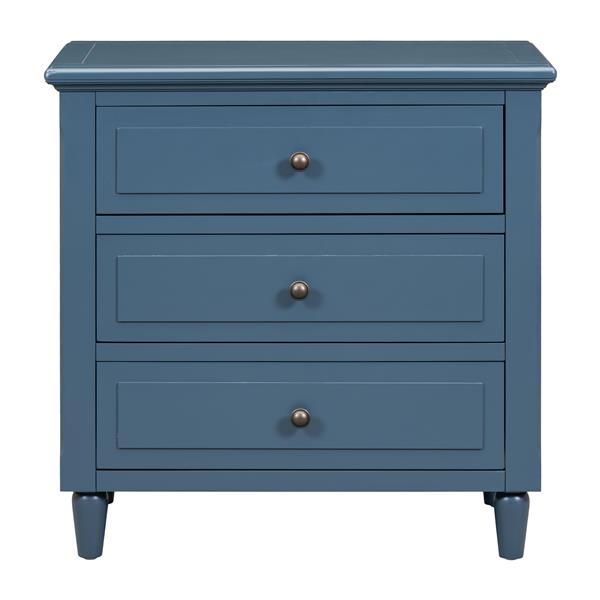 3-Drawer Nightstand Storage Wood Cabinet