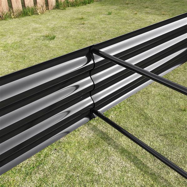 Raised Garden Bed Kit - Metal Raised Bed Garden7.6x3.7x0.98ft for Flower Planters, Vegetables Herb Black