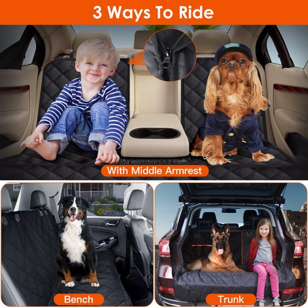 Dog Car Seat Cover, Back Seat Extender for Dogs,Dog Hammock for Car Backseat, Non Inflatable Dog seat Cover for Back seat,Hard Bottom Back Seat Protector for Cars,Trucs & SUVs