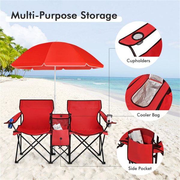 Outdoor camping chair with umbrella