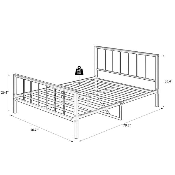 Metal Platform Bed frame with Headboard and Footboard,Sturdy Metal Frame, No Box Spring Needed(Full)