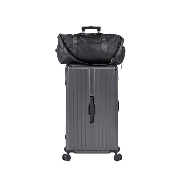 Luggage Set 4 pcs (20"/24"/29"/Travel Bag), PC+ABS Durable Lightweight Luggage with Collapsible Cup Holder, 360° Silent Spinner Wheels, TSA Lock, Gray