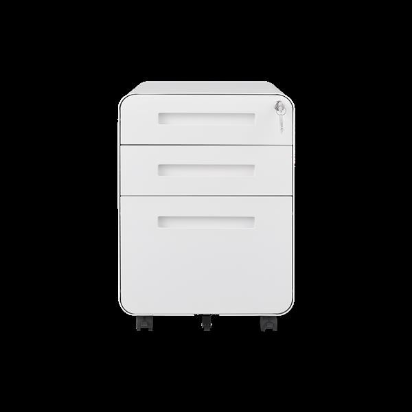 3 Drawer Mobile File Cabinet Under Desk Office,Simple Style Versatile Storage Cabinet for Legal/Letter/A4 Files, 5 Wheel Design Anti-Tilting Cold Rolled Steel Waterproof Moisture-Proof White