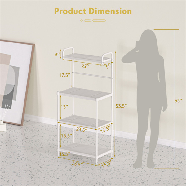 4 layer storage shelf white