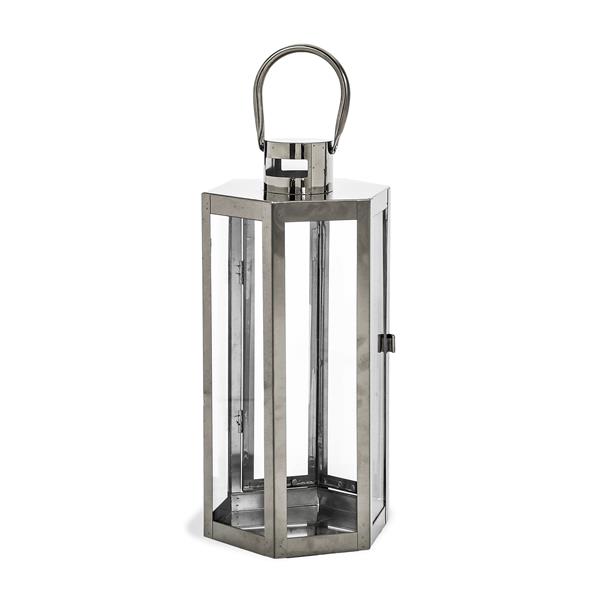 16"H STAINLESS STEEL LANTERN